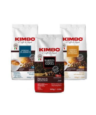 Kimbo coffee beans tasting set: Classico, Espresso Napoli, Crema Intensa 1 kg x 3