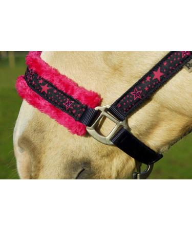 Rhinegold Crystal Star Headcollar & Rope Set Pony Navy/Pink - Buy Online on GoSupps.com
