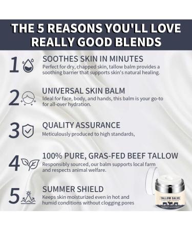 Organic Tallow and Honey Balm - Moisturizing Beef Tallow Salve 1.8 oz | Skin Care Body Cream with Olive Oil & Vitamins A K D E - Buy Online on GoSupps.com