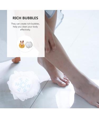 Beaupretty 2Pcs Christmas Bath Loofah - Reindeer & Snowflake Mesh Pouf Ball Shower Sponge Body Scrubber Exfoliator | Shop Internationally - Buy Online on GoSupps.com