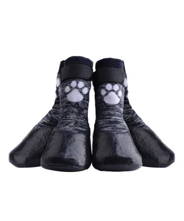 KOOLTAIL Dog Socks Anti Slip with Straps Traction Control Waterproof Paw Protector Black XL - Paw Width: 2.6", Length: 6.3"