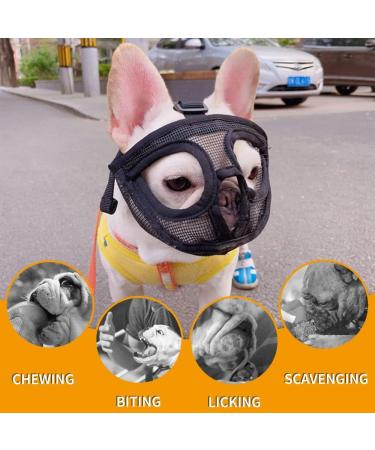 BARKLESS French Bulldog Muzzle Short Snout Dog Muzzle with Breathable Mesh for Shih Tzu and Pug Mask Frenchie Muzzle for Biting Chewing Licking Ideal for Grooming Vet Visits (XS Black) Black XS - Buy Online on GoSupps.com