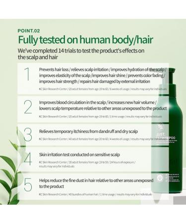 Just TS Shampoo 17.64 Fl oz - Anti-Hair Loss Korean Shampoo for Men & Women | Natural Daily Hair Care - Buy Online on GoSupps.com
