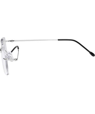 Eyekepper Rimless Reading Glasses for Men - Rectangle +0.50 Silver Reader Glasses | International Shipping - Buy Online on GoSupps.com