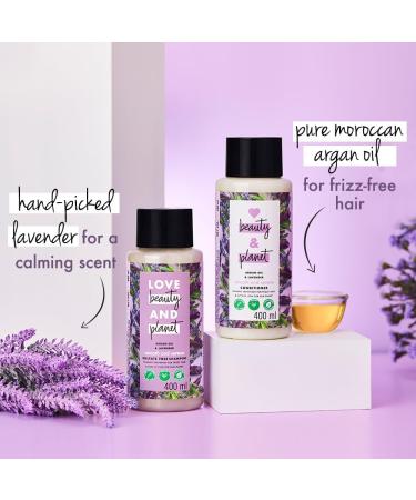 Lo ve Bea uty & Planet Argan Oil and Lavender Sulfate Free Smooth and Serene Shampoo|| No Parabens|| No Dyes|| 400ml - Buy Online on GoSupps.com