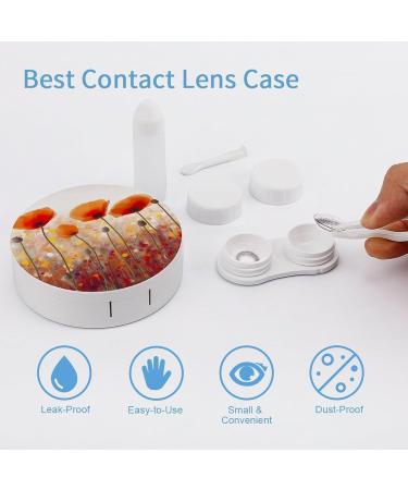 Stylish Red Poppy Flowers Contact Lens Case - Durable Plastic Travel Box for Lens Care - Buy Online on GoSupps.com