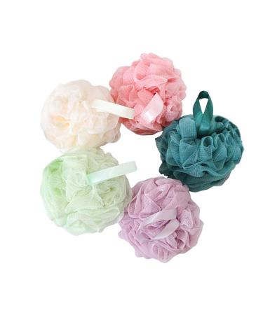 5 Pcs Sponge mesh Pouf Bathroom Accessories Shower for Men Home Bubble Making Body Scrubber Ball Shower Pouf Sponge mesh Bath Ball Shower Puff Bath Flower Ball Miss loofah