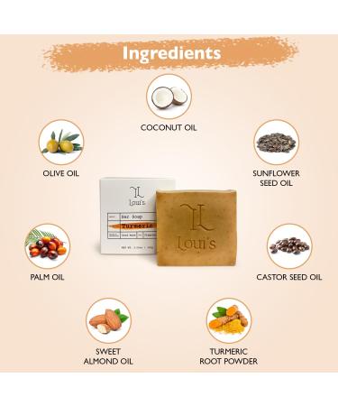 Loui's Turmeric Bar Soap | Handcrafted Natural & Eco-Friendly | Spa-like Healthy Glow | Cruelty-Free | Made in Korea - Buy Online on GoSupps.com