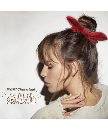 Soft Bow Cotton Hair Scrunchies for Women & Girls - 6 Colors - Great for Thick Hair - Buy Online on GoSupps.com