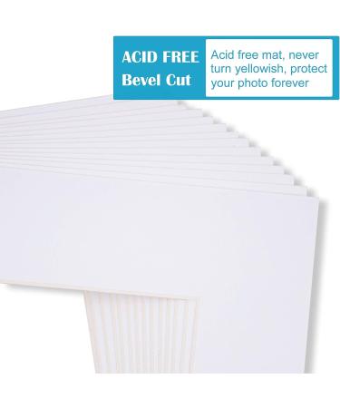 Egofine 8x10 White Picture Mats Pack of 14 - Acid Free, Bevel Cut, 1.2mm Thickness - Frame Mattes for 5x7 Photos - Buy Online on GoSupps.com