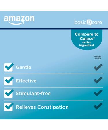 Amazon Basic Care Stool Softener Laxative Docusate Sodium 100mg Softgels - 100 Count - Buy Online on GoSupps.com