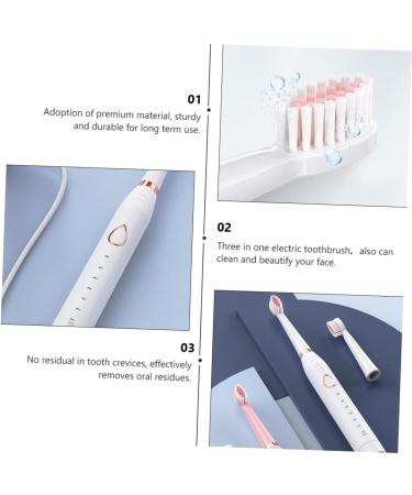 Gatuida Electric Toothbrush Set - Waterproof USB Charging Face Massage & Oral Hygiene Kit | Child-Friendly White ABS - Buy Online on GoSupps.com