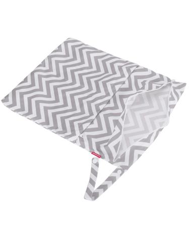 Damero 2pcs Travel Wet/Dry Bag Organizer with Two Zippered Pockets - Reusable for Cloth Diapers, Pumping Parts, Swimsuits, & Gym - Gray Chevron - Buy Online on GoSupps.com