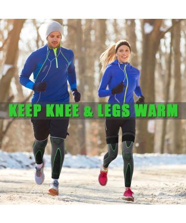 Beister Compression Leg Sleeves with Elastic Straps - Extra Long Knee Braces for Men & Women - Green, X-Large (2 Count) - Buy Online on GoSupps.com