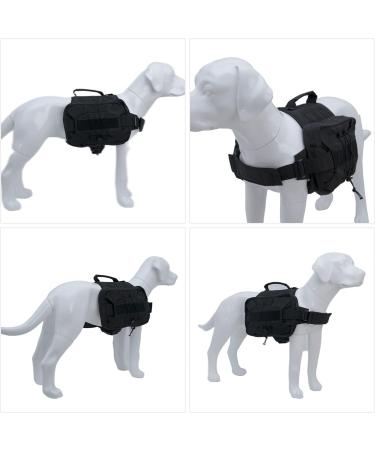 Large Dog Backpack Outdoor Hound Saddle Bag Dog Pack with Side Pockets for Small Medium Large Dogs Adjustable Tactical Dog Pack for Hiking Travel Camping Training Black M M (chest 28-35 inch) Black (Tactical) - Buy Online on GoSupps.com