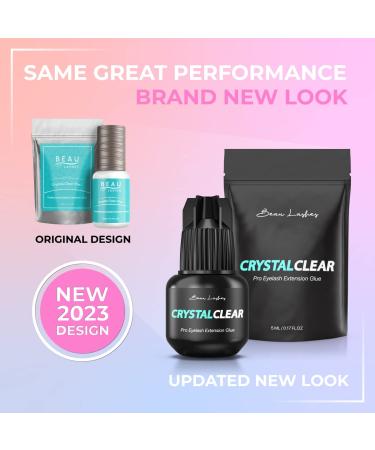 Crystal Clear Professional Eyelash Extension Glue | Strong Fast Drying Adhesive | Long-Lasting Semi-Permanent Lash Extensions | 7 Weeks Retention - Buy Online on GoSupps.com
