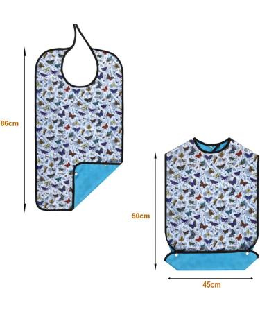 Shop Tesslove Adjustable Waterproof Adult Bibs - Washable Butterfly Design | Perfect for Elderly Meal Protection - Buy Online on GoSupps.com