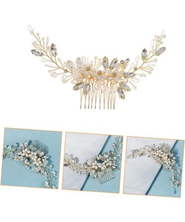 FRCOLOR 1pc Pearl Comb Wedding Hair Clips Rhinestone Headpiece Hair Accessories Sparking Jewelry Hair Decoration Wedding Hair Comb Gold Hair Ties Wig Combs The Photo Bride Manual - Buy Online on GoSupps.com