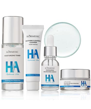 Skin Care Set Hyaluronic Acid Women Beauty Gift Sets Skin Care Kit Reduce Wrinkles & Hydrate Anti Aging Skin Care Set With Cleanser Toner Serum Face Cream Facial Kit For Women & Teen Girls