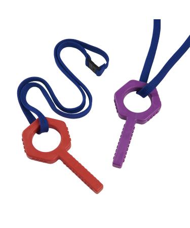 Sensory Direct Chewbuddy Pling grave chewing and converting sensory toys for fidget chewing or dental aid for children adults autism ADHD ASD SPD red / violet 2 pieces of 2-pack violet / red