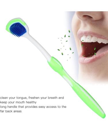 Tongue Brush & Breath Freshener - Safe Silicone Tongue Scraper | Ergonomic Design for Fresh Breath - Green - Buy Online on GoSupps.com
