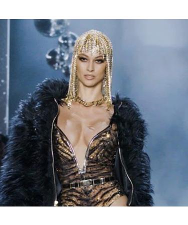 STONEFANS Long Rhinestone Tassel Headpiece Cap - 1920s Crystal Flapper Head Chain for Women - Gatsby Belly Dance Hair Accessories in Silver - Buy Online on GoSupps.com