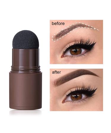 One Step Eyebrow Stamp Kit - Waterproof Definer with 10 Reusable Stencils & Brow Powder - Dark Brown - Buy Online on GoSupps.com