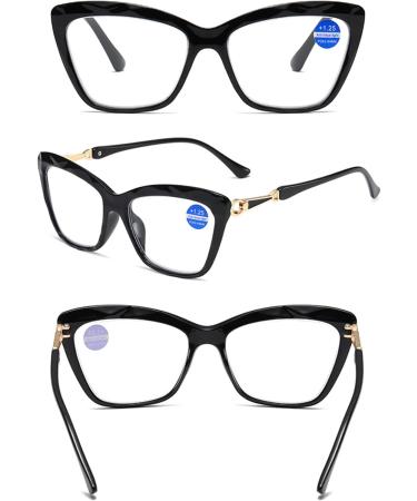 Koosufa Retro Cateye Anti-Blue Light Reading Glasses for Women | Hornlillen Fashion & Anti-Fatigue | 1.0 to 4.0 Strengths Available - Buy Online on GoSupps.com