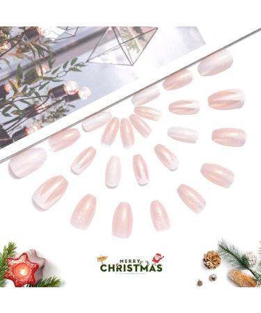 Vatocu Christmas Short Red Press on False Nails with Snowflake and Elk Design - 24pcs for Women and Girls - Buy Online on GoSupps.com