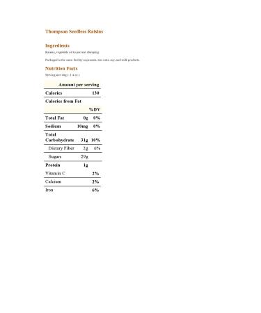 Thompson Seedless Raisins - 5 lb. Bulk Box | Premium Quality Dried Fruit - Buy Online on GoSupps.com