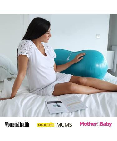 Peanut Ball for Labor & Pregnancy Exercise | Birthing Ball Maternity Set with Exercise Book & Pump | Anti Burst 50cm Turquoise - Buy Online on GoSupps.com