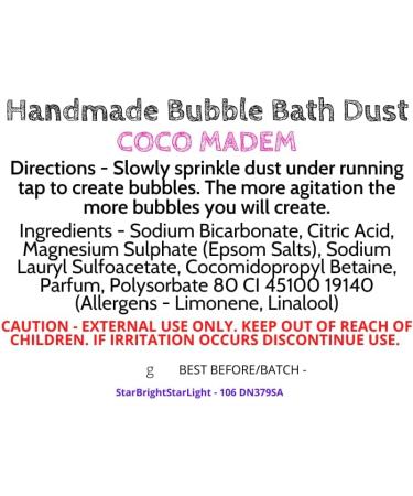 Handmade Bubble Bath Dust - Various Scents (Bath Bomb Dust with Lasting Bubbles) Contains Epsom Salts (Coco MADEM*) - Buy Online on GoSupps.com
