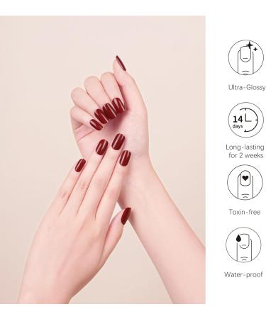DANNI & TONI 28 Ruby Reverie Gel Nail Polish Stickers | Salon-Quality Solid Colour Strips Set - Buy Online on GoSupps.com