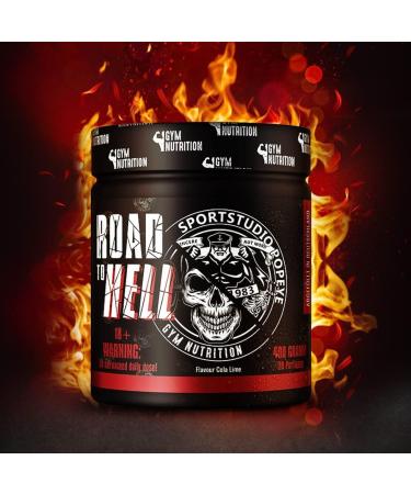 Road to Hell 2.0 - Ultra Hardcore Booster Pre Workout Powder | ATP L-Arginine Citrulline Beta Alanine Caffeine - 400g Vegan Cola-Lime - International Shipping Available - Buy Online on GoSupps.com