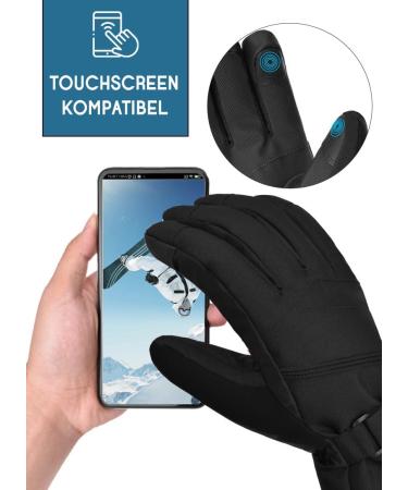 Buy Aokkr Winter Gloves - Waterproof Windproof Touchscreen Ski & Bicycle Gloves for Men & Women | Outdoor Running Anti-Slip Sports Gloves - Black - Buy Online on GoSupps.com