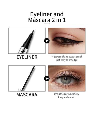 HJOPA 2 in 1 Black Double End Mascara and Eyeliner for Waterproof, Long-Lasting Natural Eyelashes - 0.04 oz (Pack of 1) - Buy Online on GoSupps.com