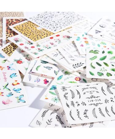 68 Sheets Nail Art Stickers Water Transfer Nail Sticker Nail Decals Nail Art Decoration Manicure Set for Salon Home Use - Buy Online on GoSupps.com