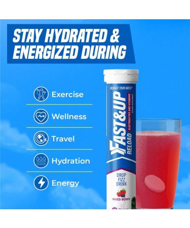 FAST&UP Reload - Instant Hydration & Electrolytes | 60 Effervescent Tablets (Mixed Berry) - Global Shipping Available - Buy Online on GoSupps.com