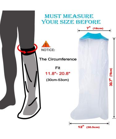 Adult Waterproof Full Leg Protector for Showering - Reusable Cast Cover for Broken Leg, Knee, Foot, Ankle Wounds & Burns - Buy Online on GoSupps.com
