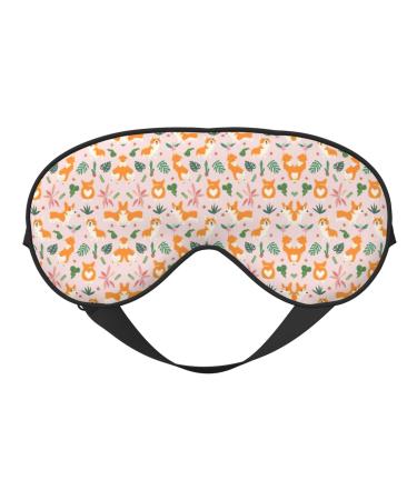 Small Size Corgi Breathable Adjustable Eye Mask Effective Shading Blindfold for Sleeping with Elastic Strap 1 Count (Pack of 1)