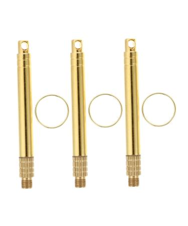 KOMBIUDA 3pcs Portable Brass Ear Cleaning Kit Non-Slip Handle Earwax Remover Tools for Family Use Smooth Polished Ear Cleaner for Travel and Daily Care