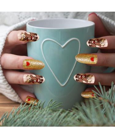 Shop Christmas False Fingernails - Self-Adhesive Artificial Nails | Full Coffin Tips for Women & Girls - Buy Online on GoSupps.com