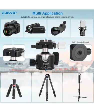 CAVIX 36mm Ball Head Mount with Arca Swiss Plate for DSLR Camera - 33lb Load - Buy Online on GoSupps.com