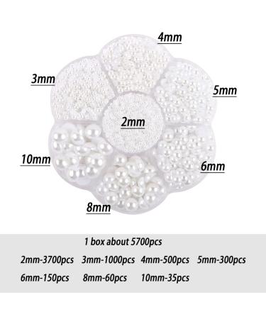 5800pcs Flatback Pearls for Artwork Making - DIY Rhinestones Accessory | White Half Pearls for Crafts & Nail Art - Buy Online on GoSupps.com