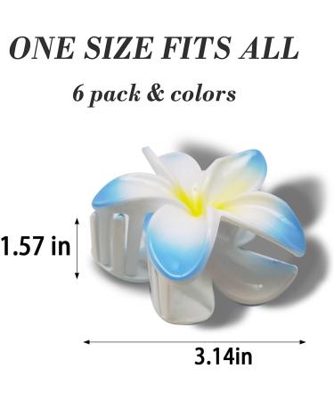 WUBAYI 6 Pcs Flower Hair Clips - Non Slip Strong Hold Claw Clips for Medium Thick Hair - Hair Claw Clips for Women and Girls - Ideal for Straight, Curly & Wavy Hair - Large Size - #002 6PCS - Buy Online on GoSupps.com