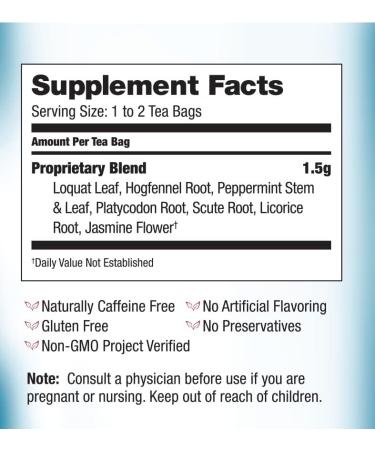 Bravo Tea Bye Cough Herbal Tea Caffeine Free 20 Tea Bags 6 count - Buy Online on GoSupps.com