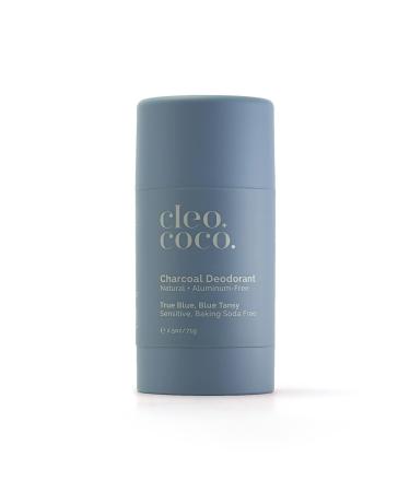 Cleo+Coco Natural Deodorant for Women & Men, Aluminum Free with Organic Coconut Oil, Activated Charcoal for 24-Hour Odor Protection and All-Day Performance, Made in the USA (True Blue, Blue Tansy 2.5 oz)