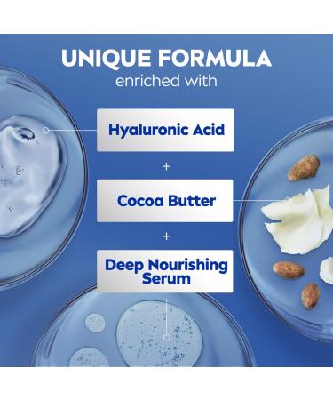 NIVEA Cocoa Butter Body Lotion for Dry Skin with Hyaluronic Acid Cocoa Butter and Deep Nourishing Serum 72-Hour Body Moisturizer 33.8 Fl Oz Value Size Pump Bottle 33.8 Fl Oz (Pack of 1) 33.8 Fl Oz (Pack of 1) - Buy Online on GoSupps.com