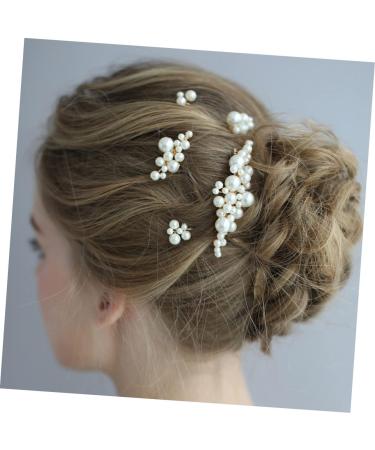 MAGICLULU 1 Set Bride Wedding Hairpin Pearl Bun Hairpin Bride Hair Accessory Wedding Hair Comb Pearl Hair Side Comb Pearl Hair Comb Wedding Headdress Bride Hair Fork Pearl Hairpin - Buy Online on GoSupps.com