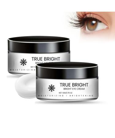 True Bright Eye Cream,Eye Contour Cream,Eye Bright Cream helps dark circles and tired eyes, Brightening Dark Circle Eye Cream Korean Skincare - Anti-aging & anti-dark circles, 15 ML (2pc)